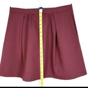 J.Crew A-Line Pleated Skirt • Size 8 • Merlot • Grosgrain Waist • SP13